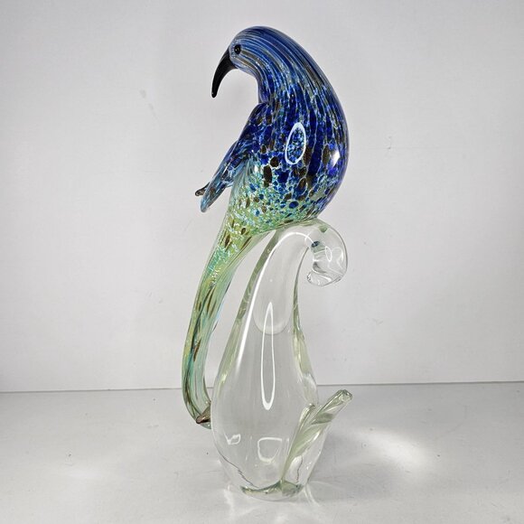 Formia Vetri Di Murano Italy Bird Blue Green Glass Figurine 58/500 REPAIRED - Picture 4 of 14